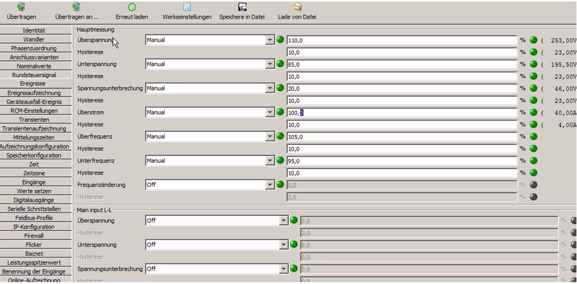Triggerpunkte für Ereignisse und Transienten setzen