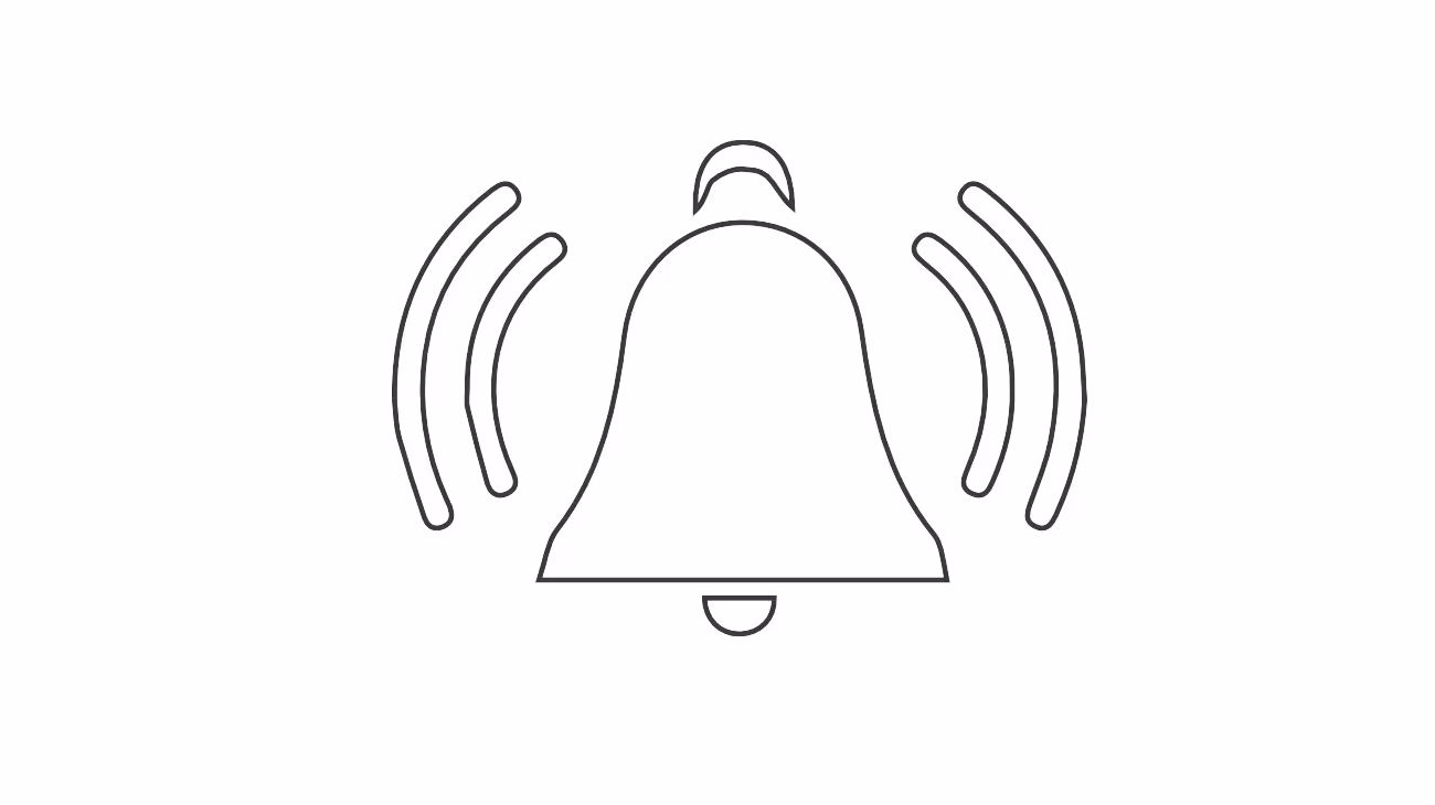Ícono negro de una lámpara de alarma sobre fondo transparente